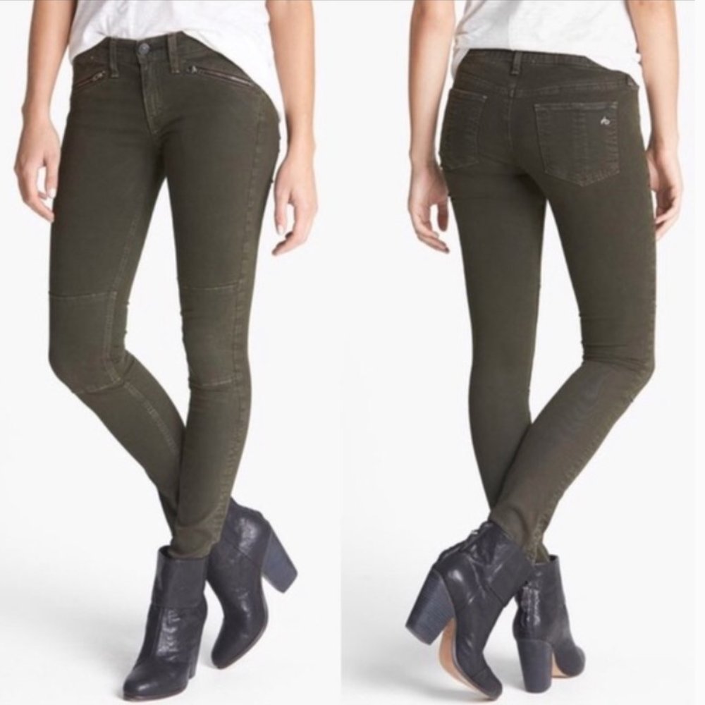 Rag & Bone Ridley Moto Jeans in Olive